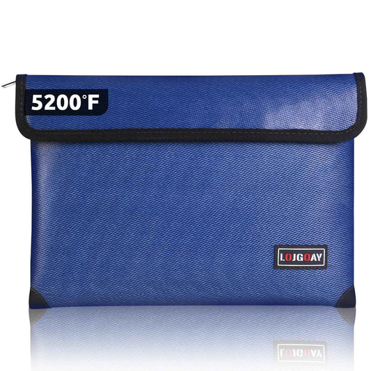 Fireproof Document Bag - with 5200°F Heat Insulated, Waterproof Fireproof Bag with Zipper, 8 Layers of Functional Materials, Fireproof Money Bag for Cash/Documents/Valuables, Fire bag 11"x7.7"