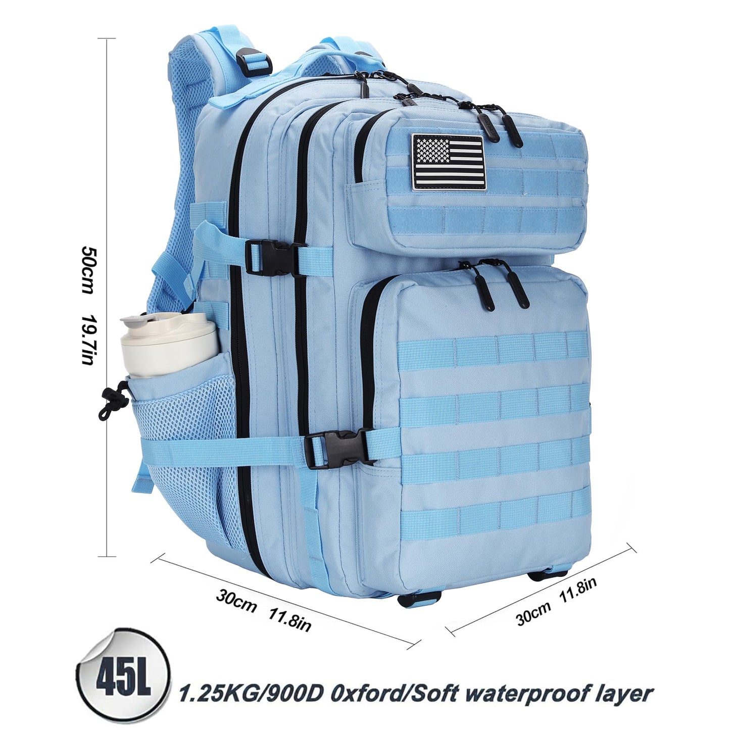KXBUNQD Military 45L Tactical Assault Backpack 3 day assault pack with Molle Waterproof backpack Rucksack for Tactical Backpacks