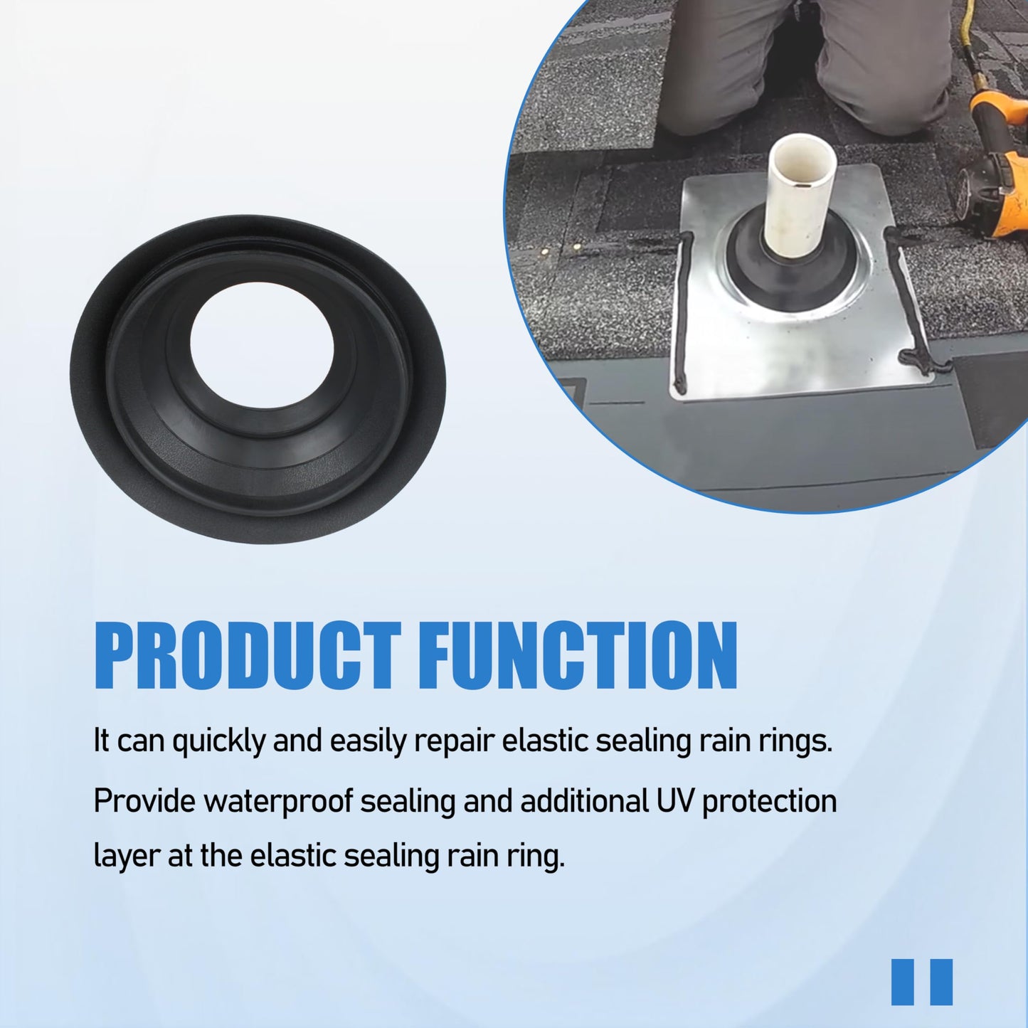 14137 3"-4" Rain Collars for No-Calk Roof Flashing, Replacement 3"-4" Roof Vent Boot (Pack of 2)