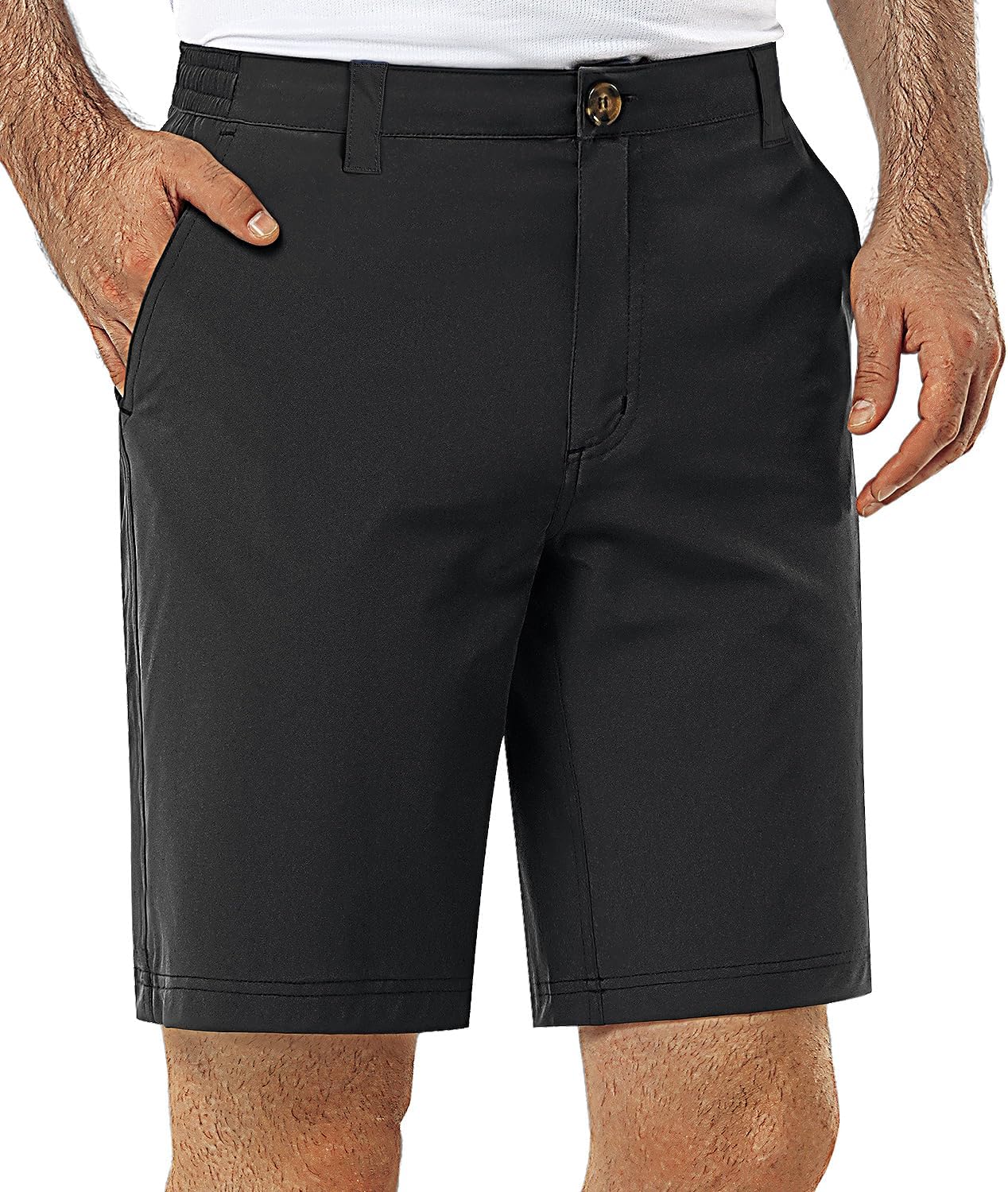 Skiennix Men's Golf Shorts - Quick Dry 9-Inch Inseam Classic-Fit with Elastic Waist | Perfect for Hiking & Fishing