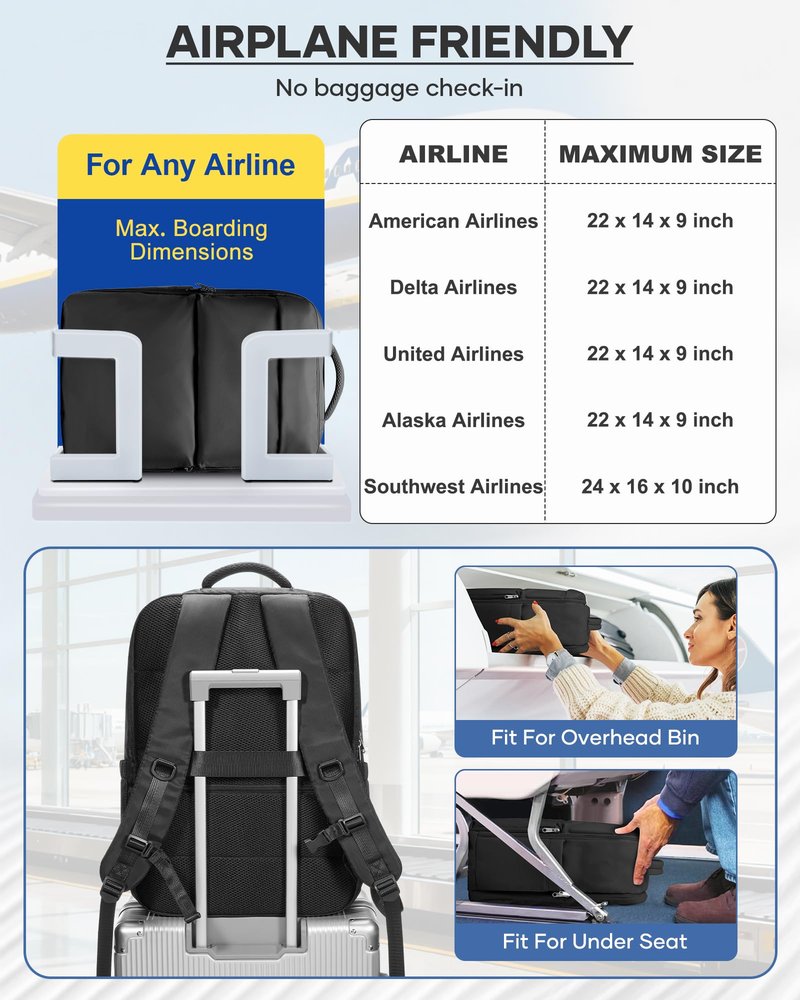 bergsalz Vacuum Backpack Travel With Pump,Mochila De Viaje Compresion Al Vacio,Personal Item Travel Backpack With Vacuum System,Large Carry On Vacpack Backpacks For Women Men,Black