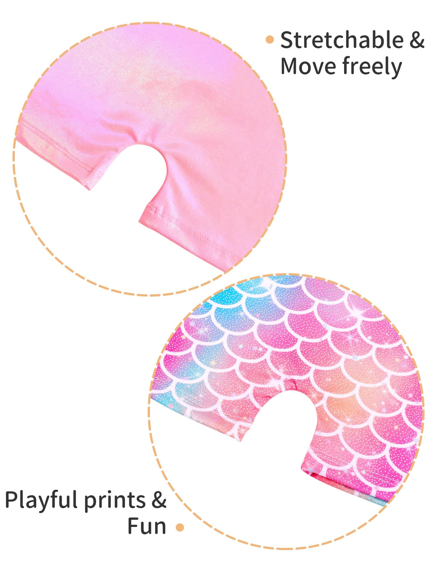 Nokecina Girls Leotards for Gymnastics 2 Packs Size 7-8 Years Old Pink Purple Unitard Sparkly Gym Outfits
