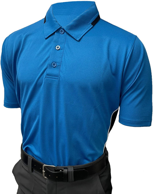 Smitty Men's Collegiate Softball Body Flex Short Sleeve Umpire Shirt (Large, Bright Blue/Midnight Navy)