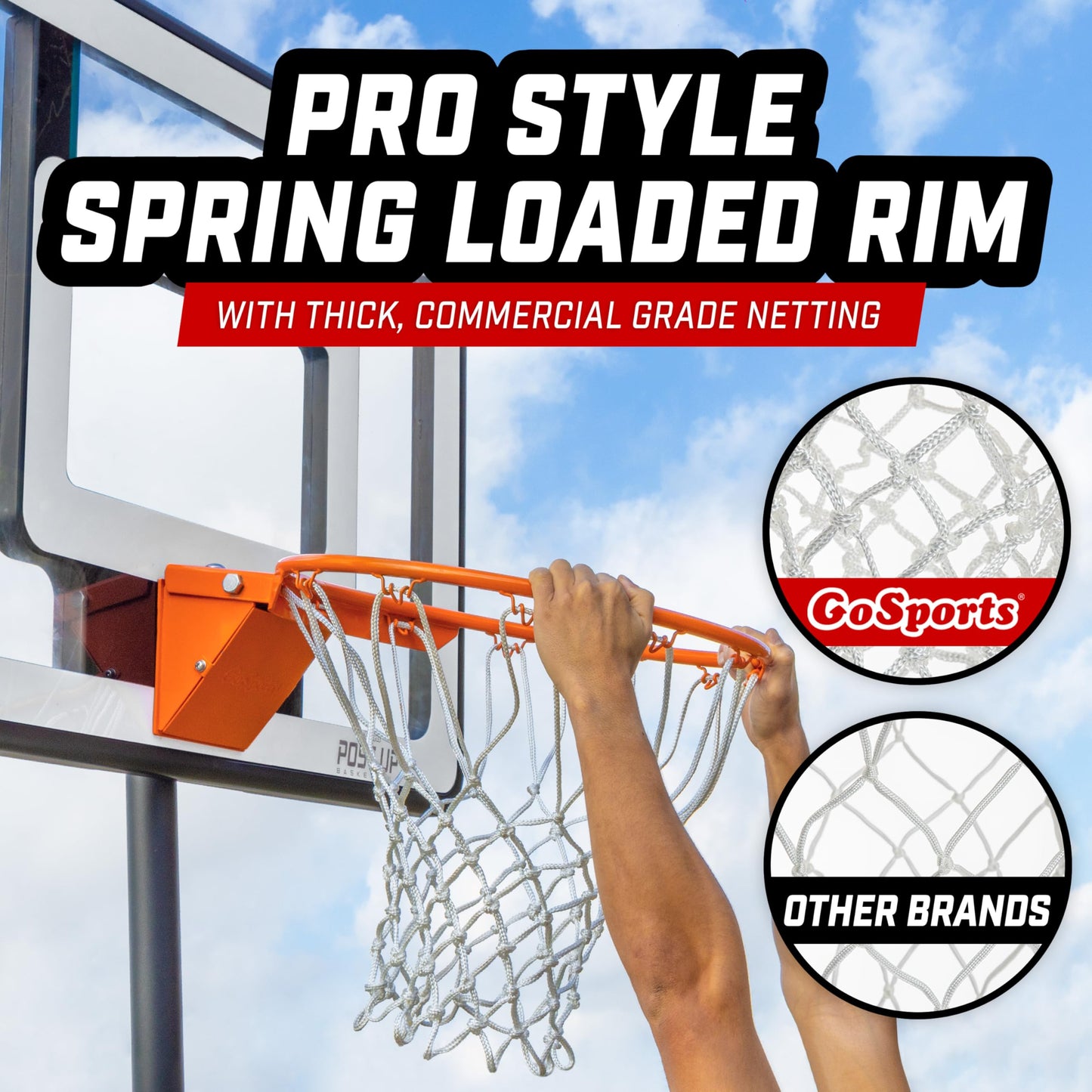 GoSports Universal Regulation 18" Steel Basketball Rim - Choose from Fixed or Breakaway - Use for Replacement or Garage Mount