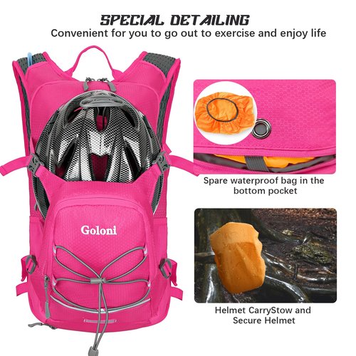 Hydration Backpack,Lightweight Hiking Backpack with 2L Water Bladder,Insulation Water Backpack for Men Women,Hydration Pack for Biking, Running, Festival,Camping