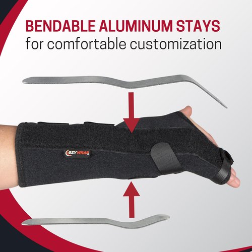 Ezy Wrap Boxer Fracture Splint Hand Brace with Finger Support – Wrist Brace Right Hand with Adjustable Fit, Hypoallergenic Material & Soft Edges – Designed for Metacarpal Fracture, Sprain, or Swelling