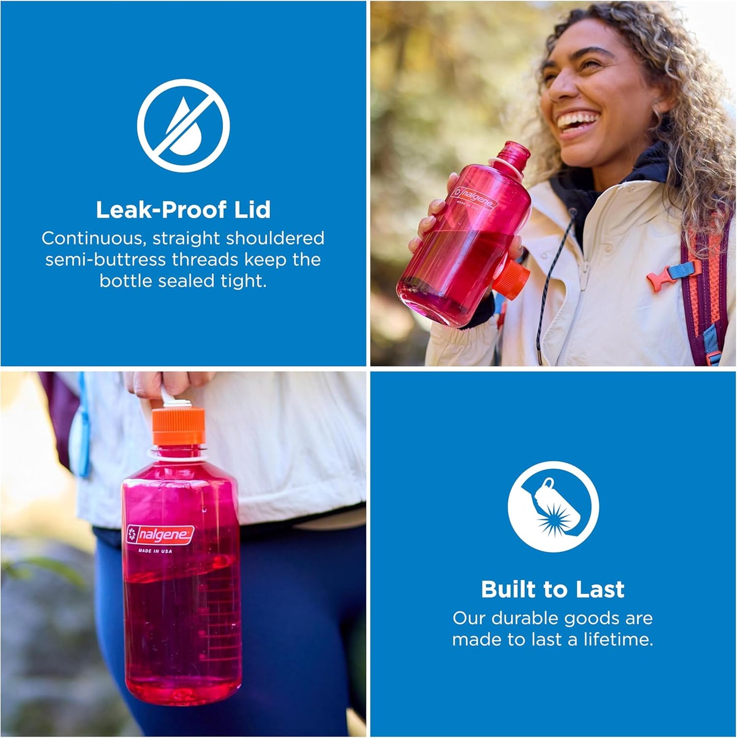 Nalgene 32 oz Narrow Mouth Water Bottle - BPA-Free, Durable & Leak-Proof | Lightweight for Gym, Office & Travel