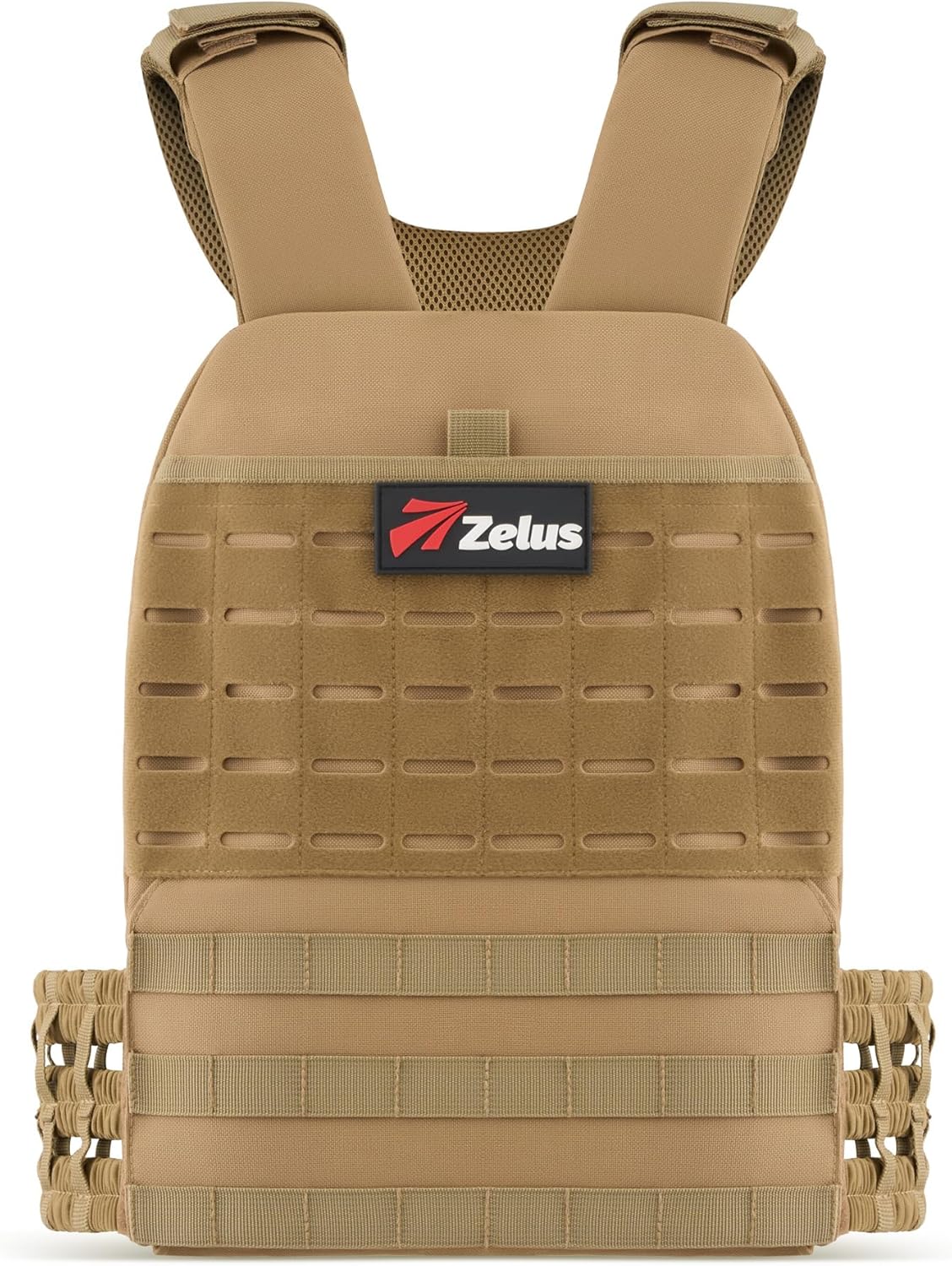 ZELUS Weighted Plate Carrier Vest - Adjustable Tactical Vest for Strength Training | Holds Up to 65lb