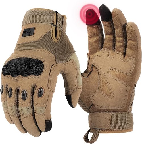 KEMIMOTO Tactical Gloves - Touchscreen Motorcycle Gloves with Hard Shell & Palm Padding | Ideal for Sports & Outdoor Activities
