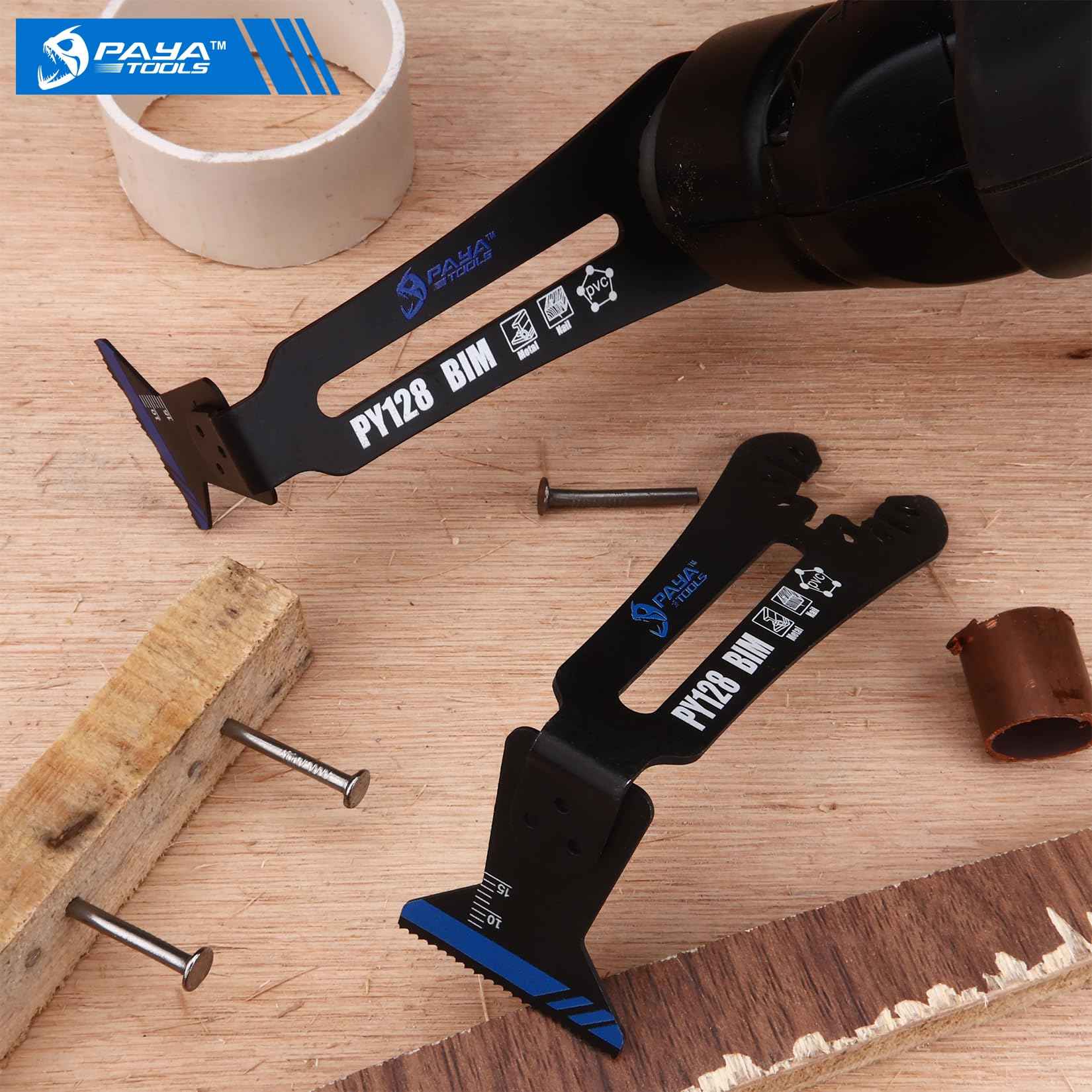 PAYA TOOLS Universal Bi-Metal 1-1/4" 90° Reach Oscillating Saw Blades,Power Oscillating Tool Blades,Multitool Blades for Narrow or Corner Cutting (3-Pack)