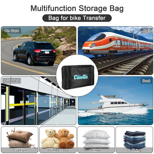 Bike Travel Bag, Waterproof Transport Bicycle Storage Carry Bag, Portable Folding Cycling Carrying Transport Bag for Airplane Shipping(Black, 26 inch)