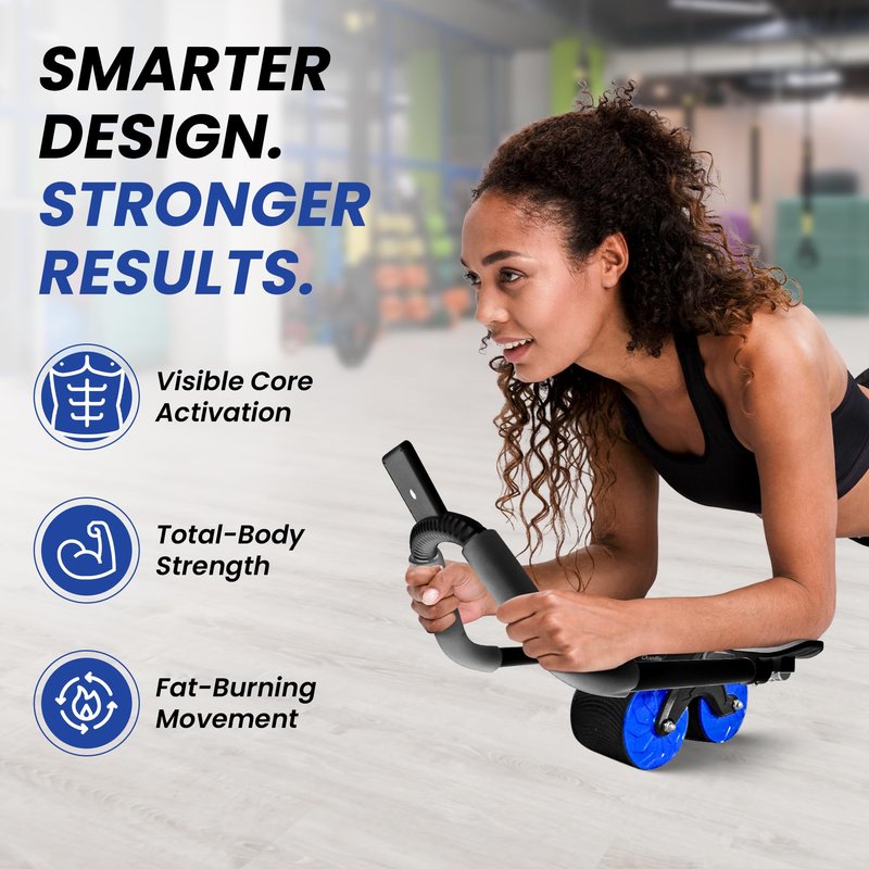 Quellis AB Roller Wheel with Elbow Support & Knee Pads - Core and Back Strength Training Wheel for Men & Women, Home Fitness & Ab Workout Equipment. (Black/Red)