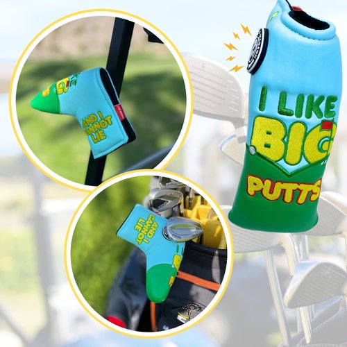 Funny Golf Club Covers for Putter, I Like Big Putts and I Cannot Lie headcovers, Funny Headcover for putters, Golf Gifts for Men, Dad, and Women, Great Golf Accessories for Men (Blade Putter)
