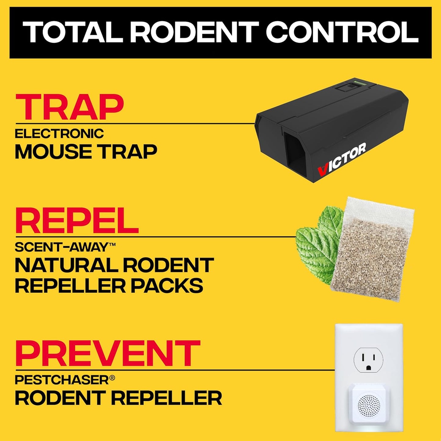 Victor Electronic Mouse Trap - Humane Indoor Mouse Control - No Touch Design, M250B