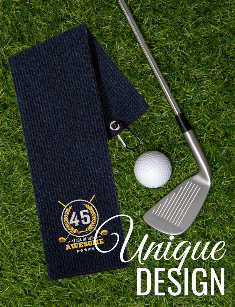 CybGene 45th Birthday Gifts Golf for Men Golfer, Funny Golf Towels for Golf Lovers, Husband, Perfect for Dad, Boss, Grandpa for Birthday