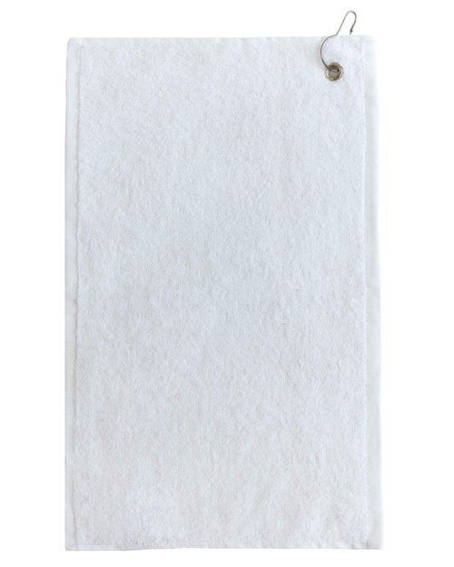 Georgiabags 3 Pack Terry Velour Golf Towels, 11x18 Fingertip Towels, Sport Towels, Corner Grommet & Hook (White)