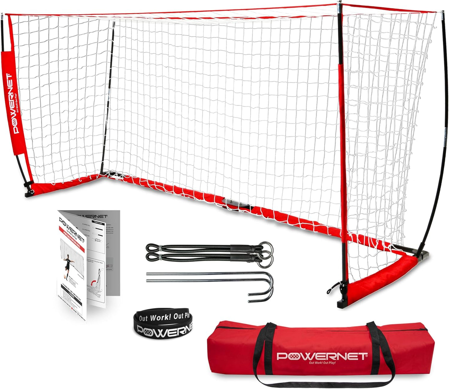 PowerNet Soccer Goal - Portable Backyard Soccer Net with Quick Setup & Zipper Storage Bag | Multiple Sizes Available