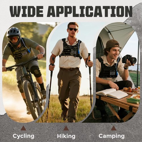 Hydration Vest with 2L Water Bladder for Men and Women, Lightweight Adjustable Hydration Backpack , Reflective Running Hydration Chest Bag for Hiking Climbing Cycling (Black, One Size)