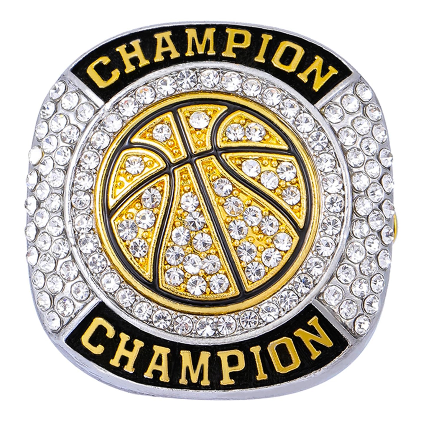 CHXIXUE Basketball Championship Ring Finalist Ring Trophy Award Winner MVP Collectible Gift (12 pcs basketball rings, size 11)