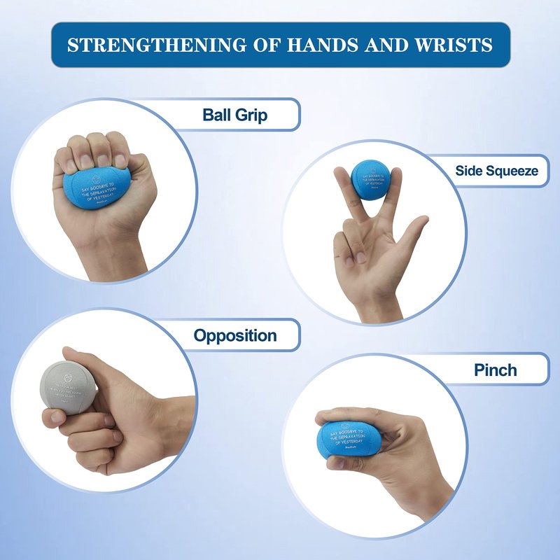 Kvyhszy Stress Balls Tri-Density Hand Therapy Exercise Balls for Adults Grips Strength Training Squeeze Ball for Kids