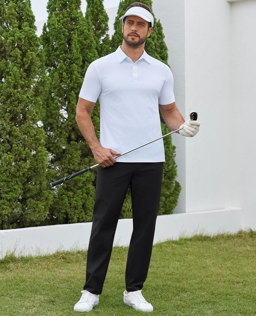 Lion Nardo Men's Casual Golf Pants - Lightweight Quick-Dry Elastic Waist with Pockets | Relaxed Fit