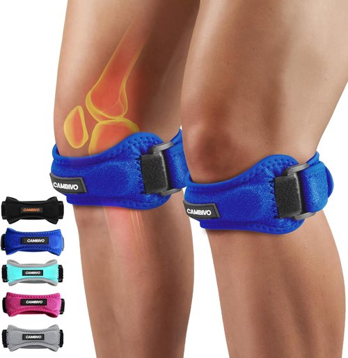 CAMBIVO Knee Straps - Patella Tendon Support for Pain Relief | 2 Pack for Men & Women, Ideal for Sports