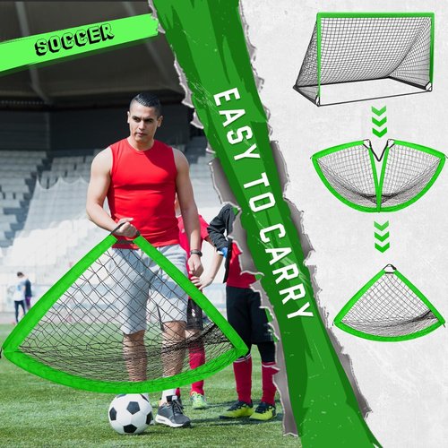 KTRIO 6x4 Ft Portable Soccer Goal - Large Foldable Net with Carry Bag for Kids & Teens Sports