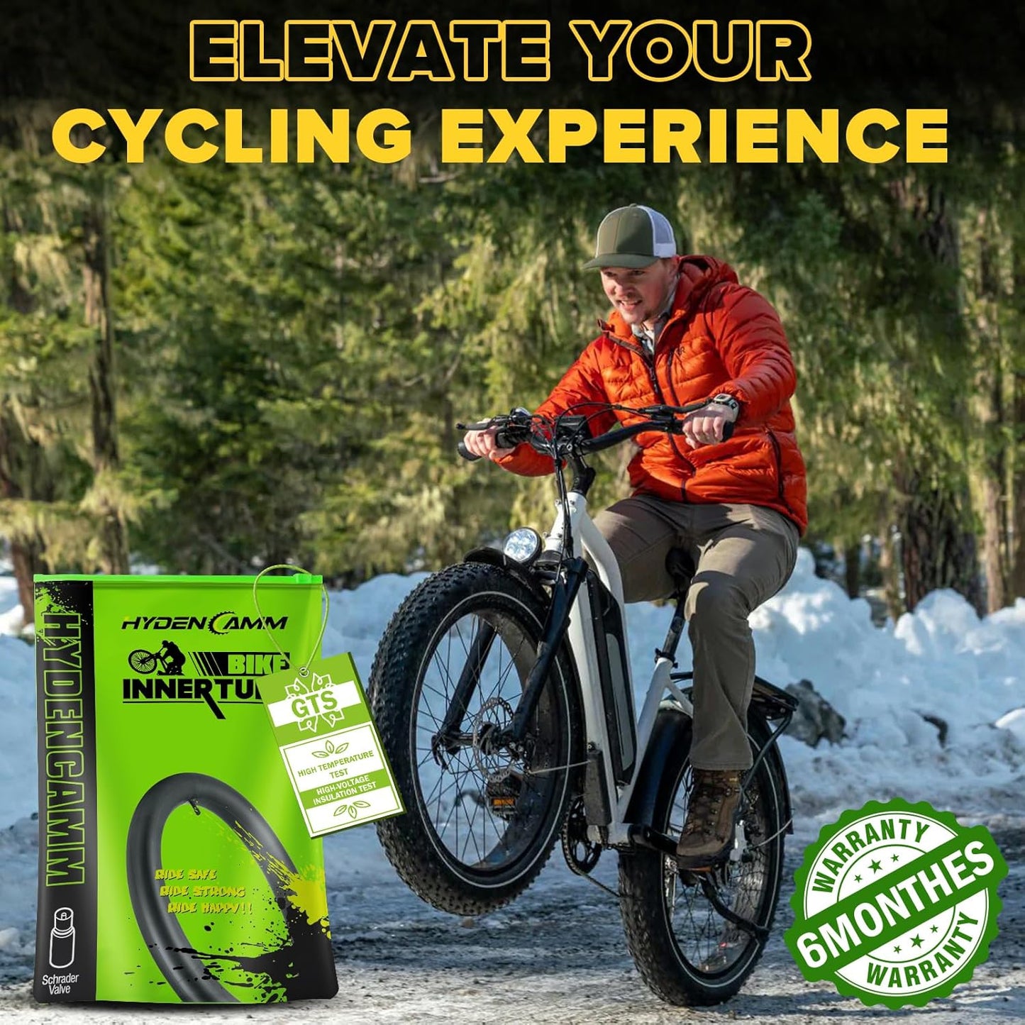 Skiennix Fat Tire Tube - 20"/26" E-Bike Bicycle Tubes with AV 32mm Schrader Valve | Includes 2 Tire Levers