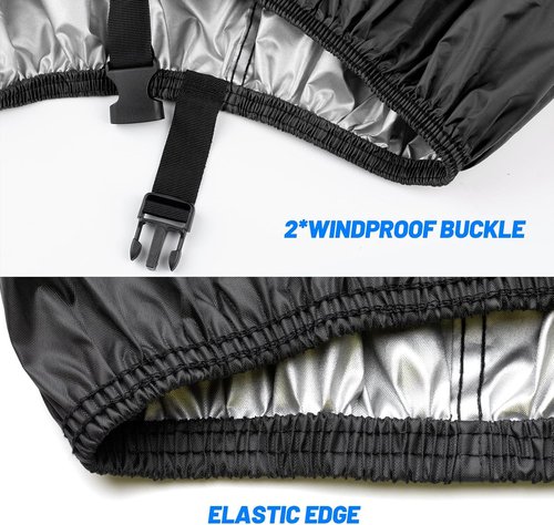 Favoto Bike Cover - Waterproof Heavy-Duty Storage for 1-2 Bikes | UV, Dust & Wind Protection - Black