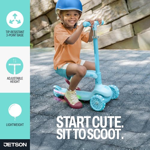 Jetson Scooters - Jupiter Mini 3-Wheel Kick Scooter | Foldable, Lightweight, Blue Design