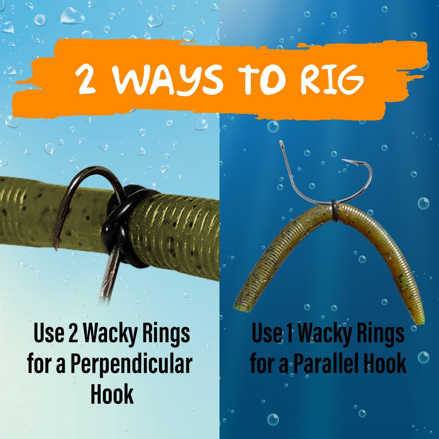 Reaction Tackle Wacky Rigging Bass Fishing – Wacky & Neko Style O-Rings-125 Black