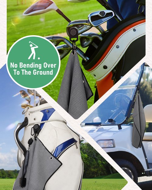 BIG TEETH Magnetic Microfiber Golf Towel, Golf Towel with Clip, Golf Towels for Golf Bags, Men