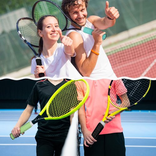 Exclaith 100 Pieces Tennis Racket Grip Tape Precut Tennis Badminton Racket Overgrips for Badminton Squash Rackets, 10 Colors