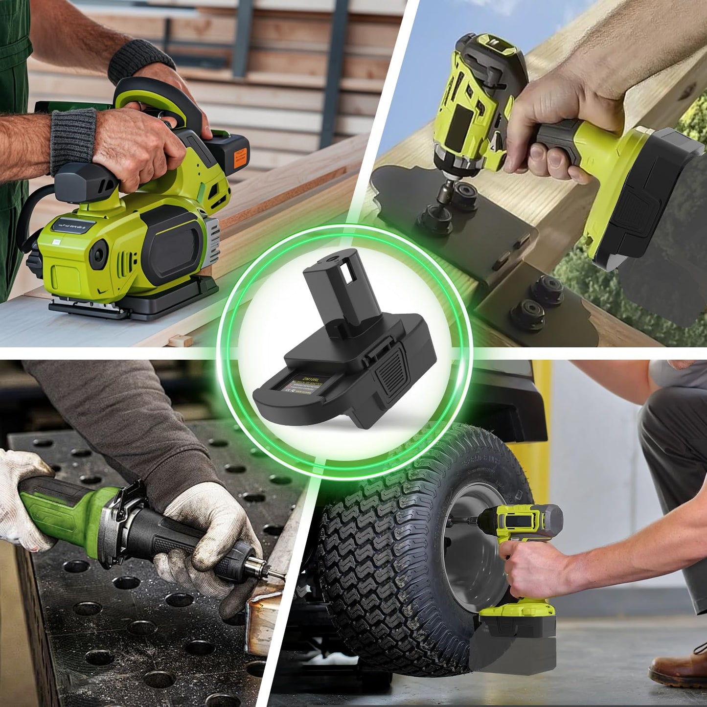 Kzreect Battery Adapter Compatible with DeWalt 18V/20V & Compatible with Milwaukee 18V to Work for Ryobi One+ 18V Tools (No USB Port)