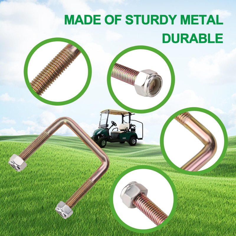10L0L Golf Cart Leaf Spring Bolts for EZGO TXT 1994-up Golf Cart, EZGO TXT Rear U Bolts Includes Nuts, OEM 72124G01, 72618G01, 72029G01 (2 PCS)