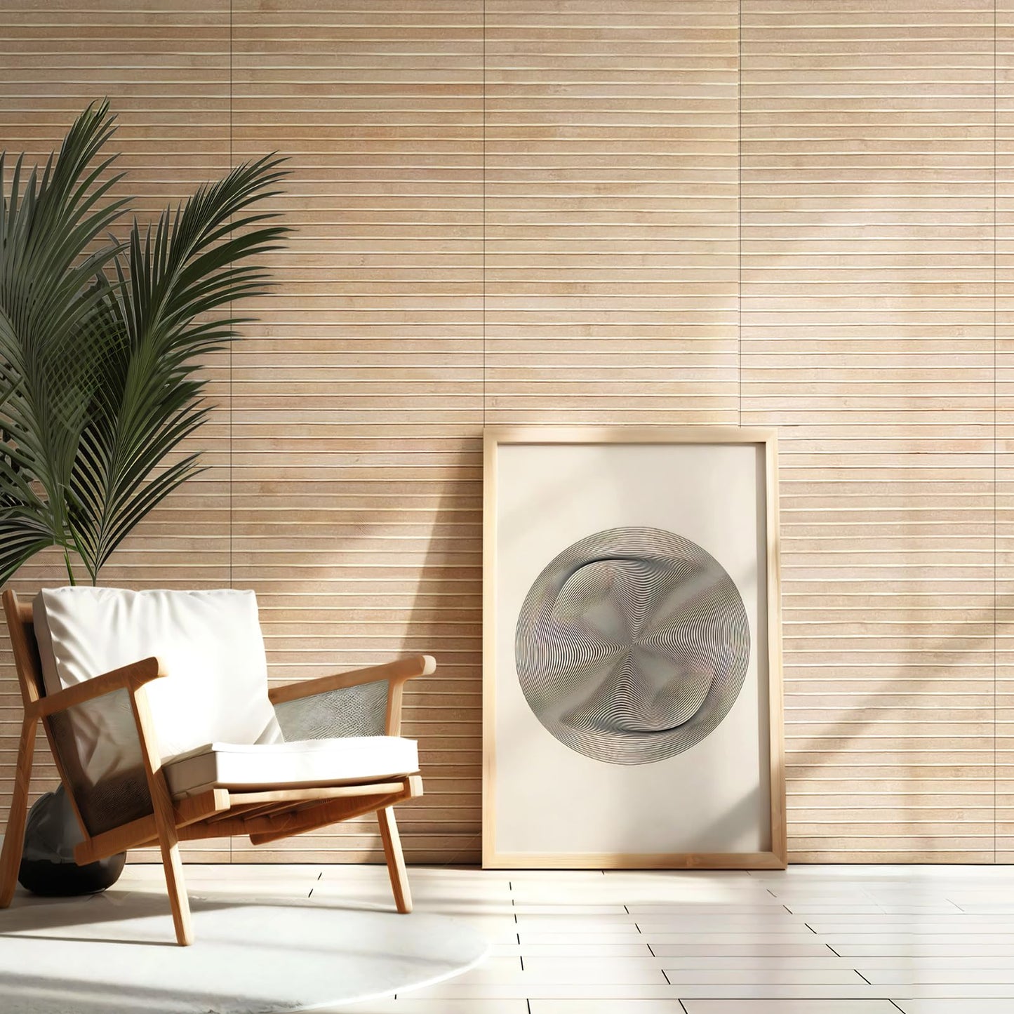 AMZDEPOT Natural Bamboo Wall Panel for Interior Wall Decor, Renewable Pole Wrap Wainscoting Paneling for Wall Ceiling Furniture Cabinet Office, 12 x 96 Inch, Carbonized