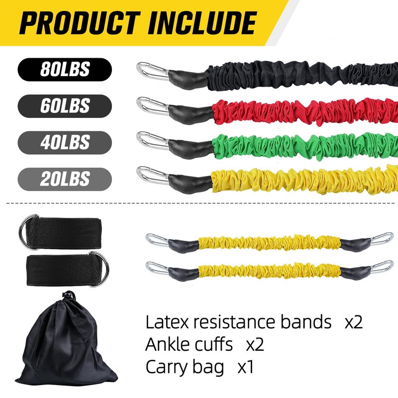 Ankle Resistance Bands with Cuffs Ankle Bands for Working Out Exercise Bands for Leg, Hip, Booty Training Ankle Straps with Exercise Bands for Butt Lift Women Men Great for Home Workouts and Fitness