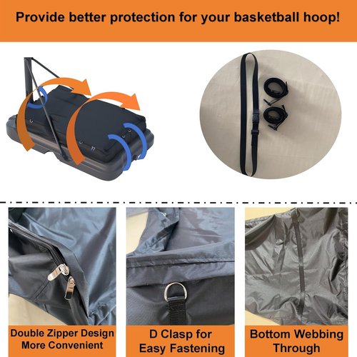 **Basketball Hoop Sandbag - Heavy Duty Waterproof & Dustproof Anchor | Holds 320+ lbs, 36.6" D x 23.6" W x 5.9" H (Black)**