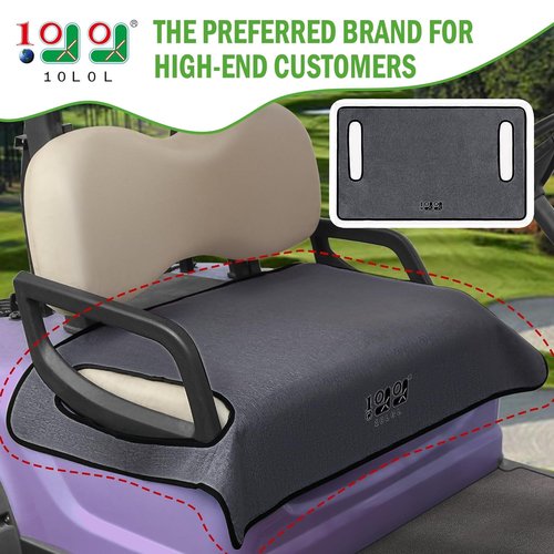 10L0L Golf Cart Seat Covers for Yamaha G2, G8, G9, G16, G19, G22 G29, Universal Golf Cart Seat Towel Blanket with Armrests Nonskid Bottom Washable & Breathable Polyester Fiber (Dark Grey)