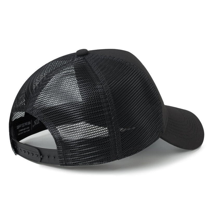 IIN American Flag Mesh Baseball Cap, Patriotic Trucker Hat for Men Women, Quick-Dry Breathable Design, Adjustable Snapback Black/Black