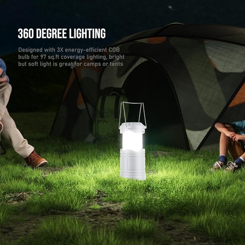 Lichamp LED Camping Lantern - 4 Pack Battery Powered Flashlights | Portable Collapsible Emergency Lights for Home & Outdoor Use