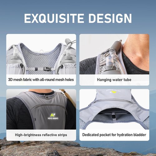 Running Vest with Water Bladder 1.5 Liter, Small Hydration Water Vest, Lightweight Hydration Pack Multi-Pocket 11x - for Hiking Race Trail Marathon for Women Men