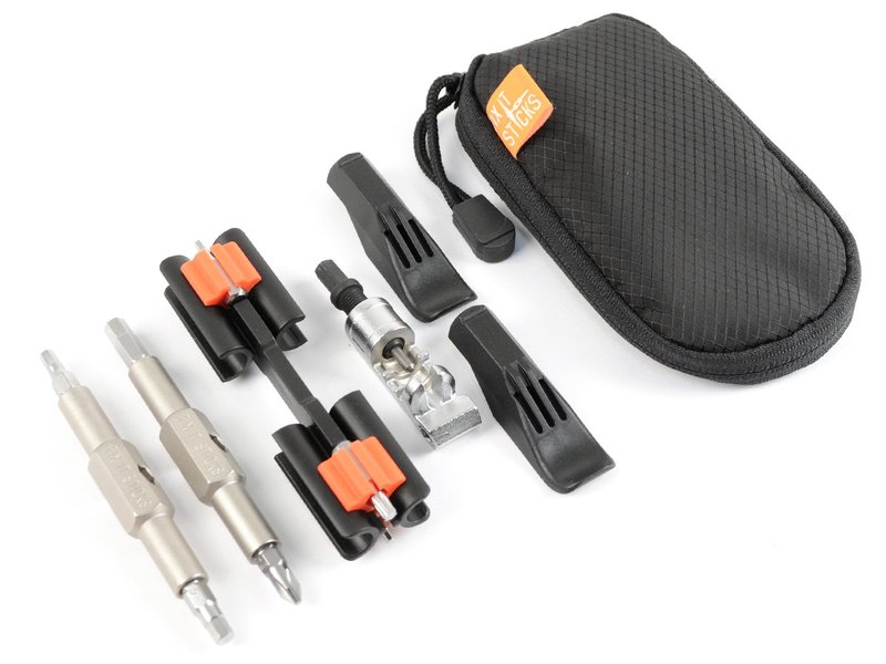Mountain Bike Tool Kit – Includes Set of Replaceable Fix It Sticks and Bracket, Two Tire Levers, 8 Bits and Chain Breaker in a Small Black Carry Case with Room for Other Essentials by Fix It Sticks