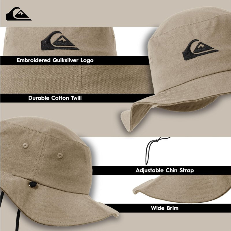 Quiksilver Boys Kid's Bushmaster Sun Protection Floppy Visor Bucket Hat - UV Shield, Summer Beach Cap, Outdoor Wide Brim, Adjustable Fit, Lightweight, Breathable, Camo, One Size