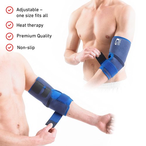 Neo-G Elbow Support - For Epicondylitis, Tennis Golfers Elbow, Sprains, Strain Injuries, Tendonitis, Arthritis, Recovery, Sports - Adjustable Compression - Class 1 Medical Device - One Size - Blue