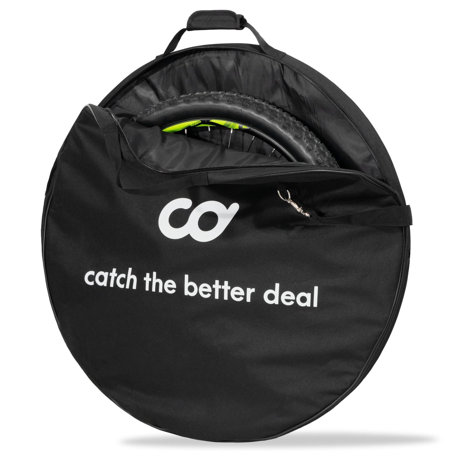CyclingDeal Bike Bicycle Single Wheel Bag - Quality Foam Pads for 700c Road Bike & 26" 27.5" 29" MTB Wheel with Max Tire Width 3" - Quality Nylon 600D - with Handle & Detachable Shoulder Strap
