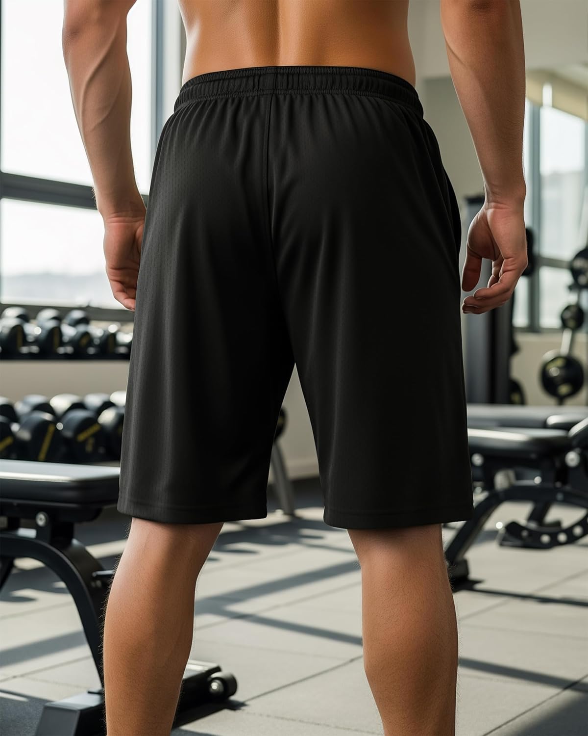 NY Threads Men's Athletic Shorts - Quick Dry Lightweight Workout Gym Shorts with Pockets | 2 Pack