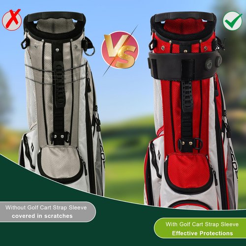 Golf Cart Strap Sleeve With Strong Magnet Golf Cart Strap Accessories Magnetic Golf Cart Strap Sleeve - Protect Golf Bag From Being Scratched