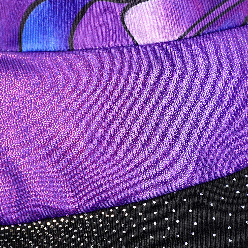 HOZIY Gymnastics Leotards for Girls Purple Shiny Rhinestones Size 6-7 Years Old