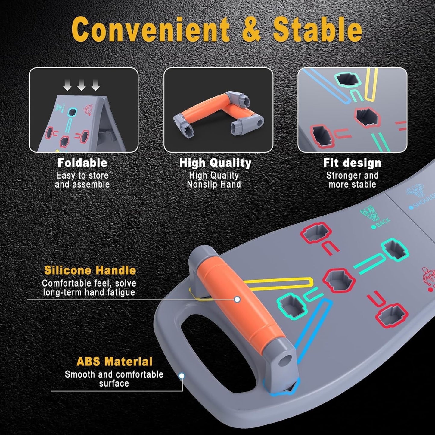 HOTWAVE Push Up Board, Portable Pushup Board for Men, Foldable Push Up Bar